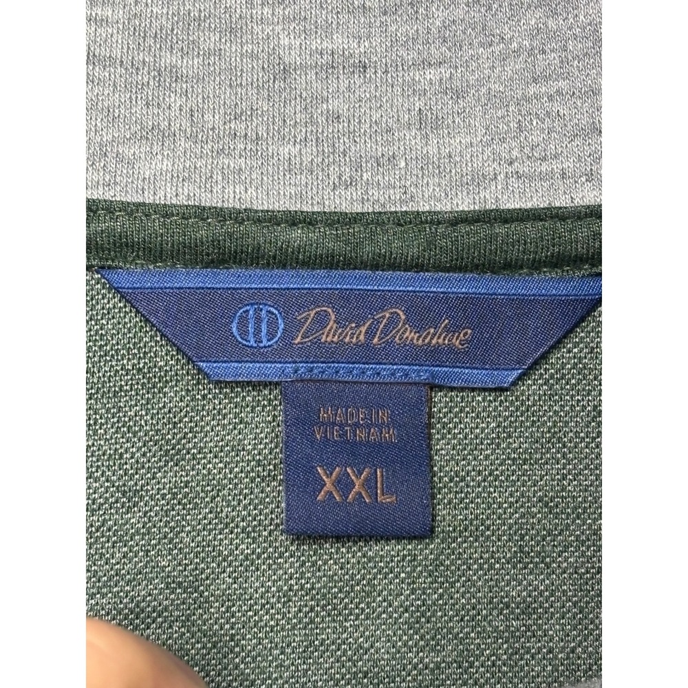 David Donahue Men's Green Heather 1/4 Zip Pullover Sweatshirt‎ XXL - Picture 2 of 7